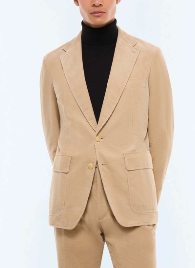 Veste homme beige velours côtelé certifié Fursac - V3EITO-GX41-A008