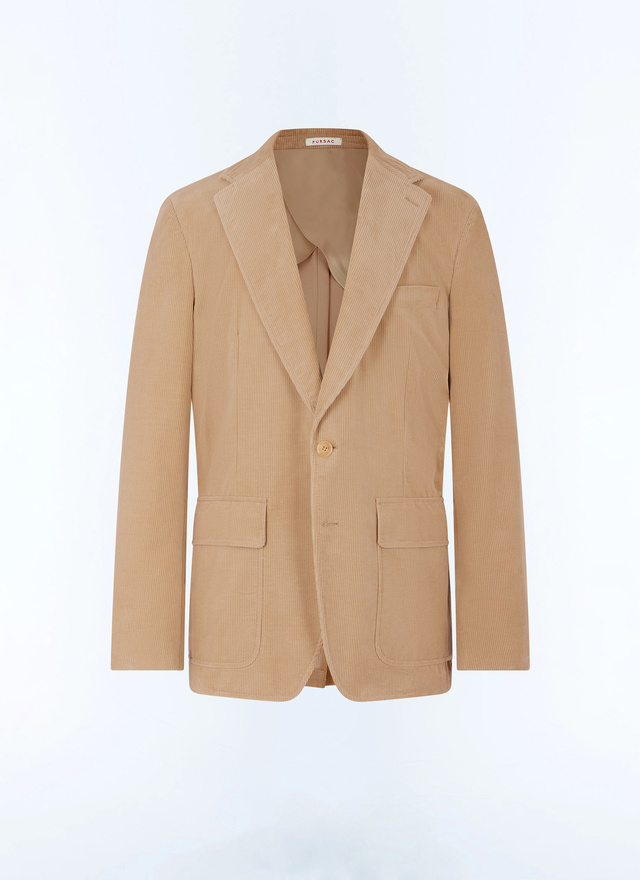 Veste beige homme velours côtelé certifié Fursac - V3EITO-GX41-A008