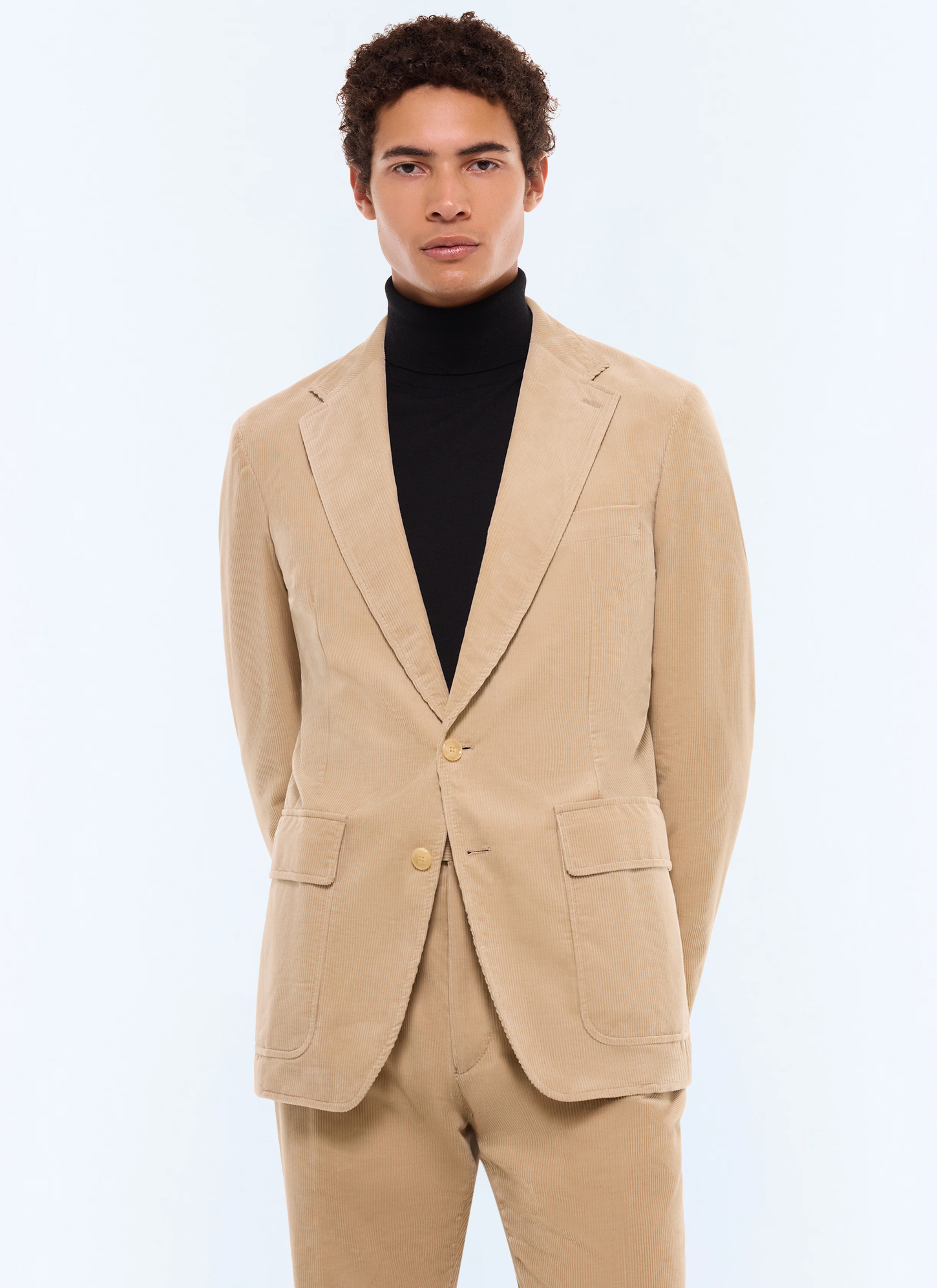 Veste homme beige velours côtelé certifié Fursac - V3EITO-GX41-A008