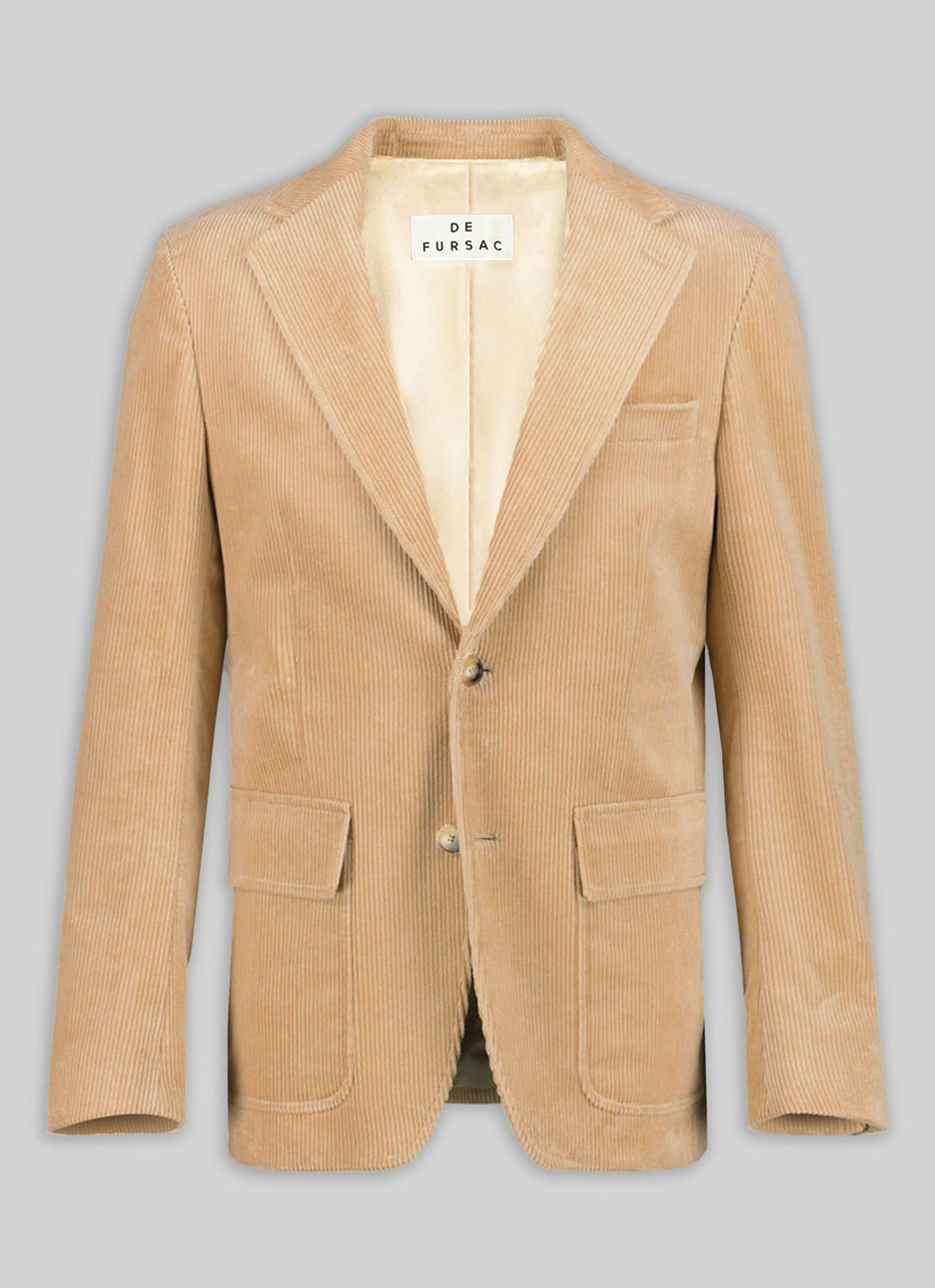 FURSAC - Veste en velours côtelé beige - Homme - Taille 56 - Beige