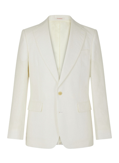 Veste blanc homme serge de lin certifié Fursac - V3FEDO-FX03-A001