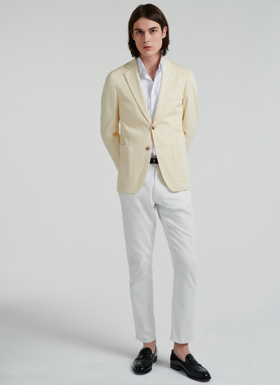 Veste homme blanc crème twill de coton Fursac - 20EV3PERY-PX17/53