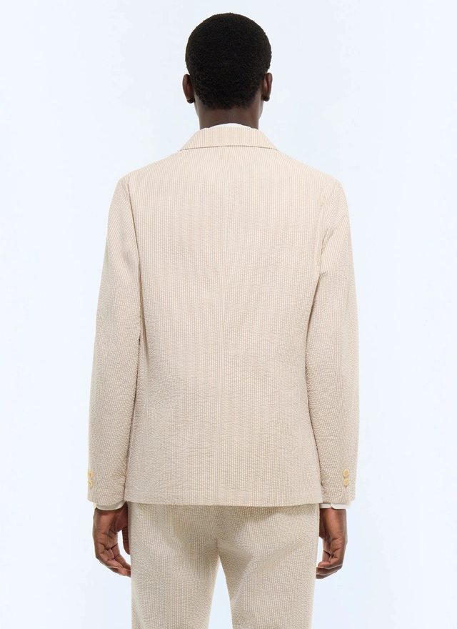 Veste homme seersucker de coton biologique Fursac - V3JANA-LX15-A008