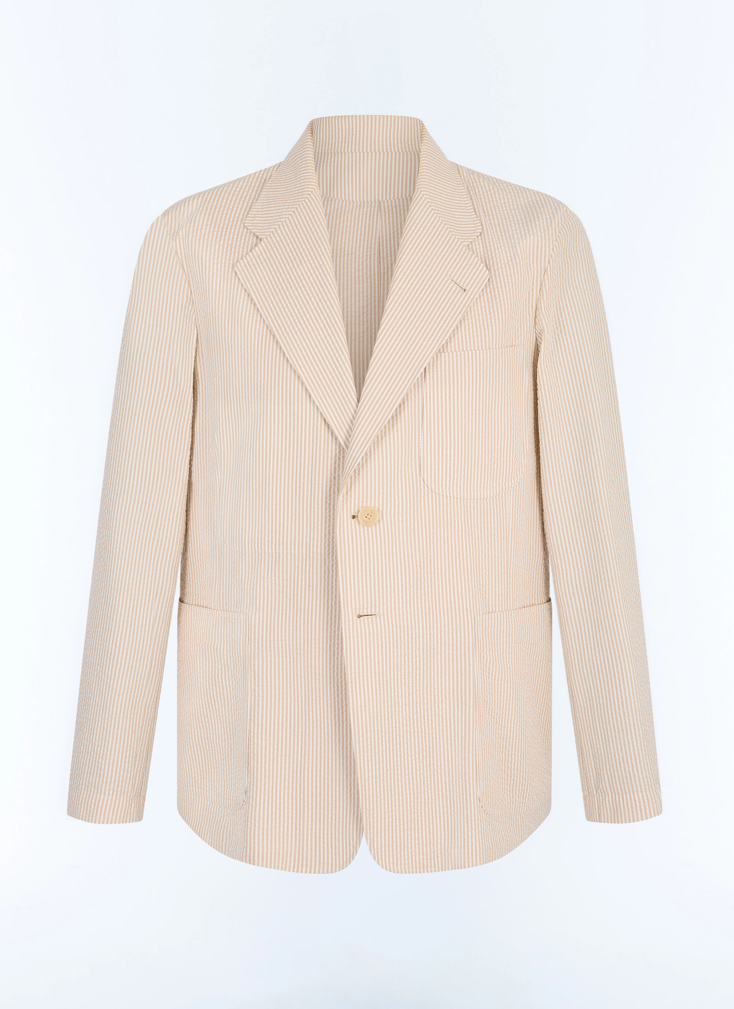 Veste beige homme seersucker de coton biologique Fursac - V3JANA-LX15-A008