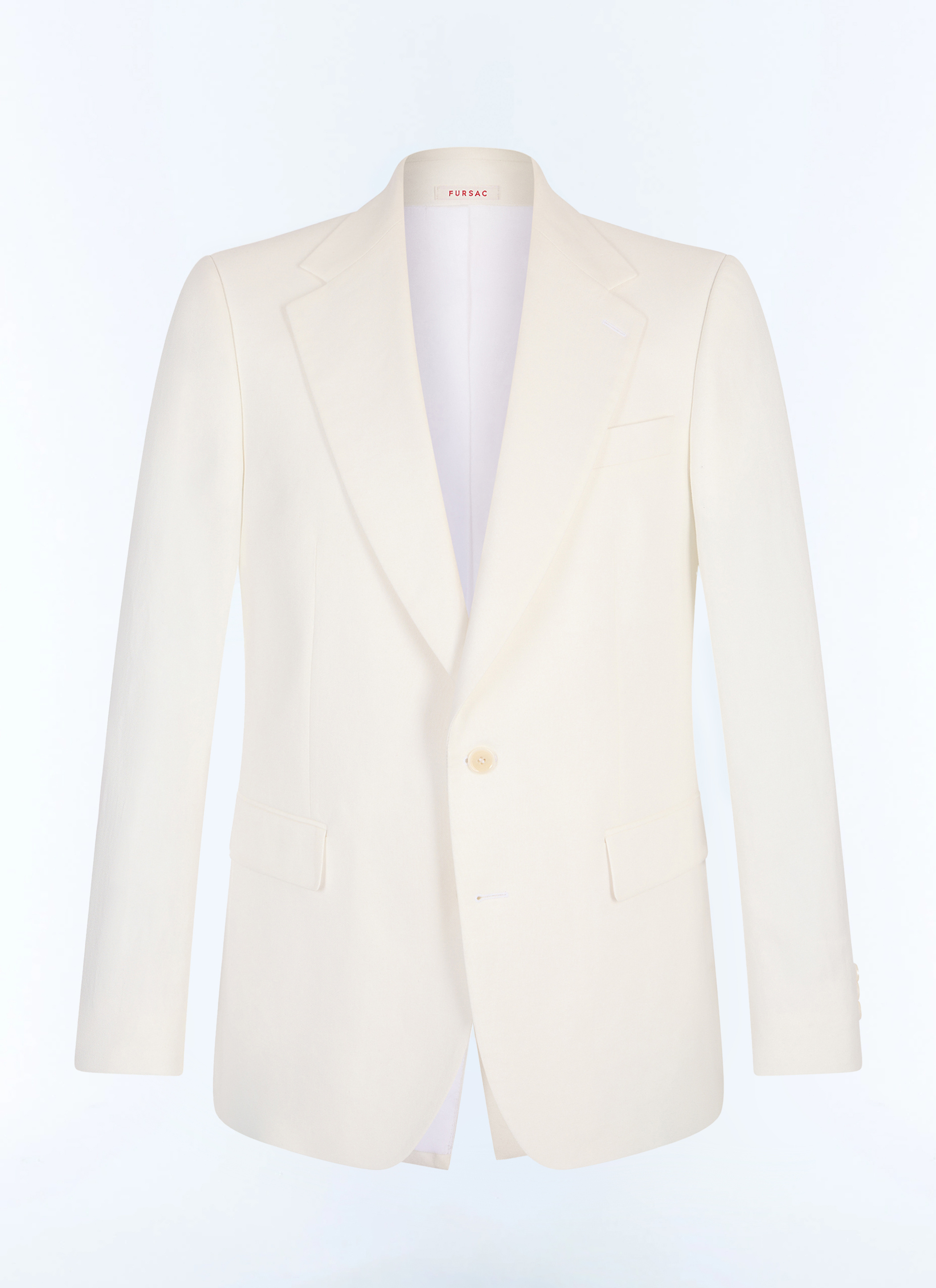 FURSAC - Veste ajustée en twill de coton et lin - Homme - Taille 46 - Blanc