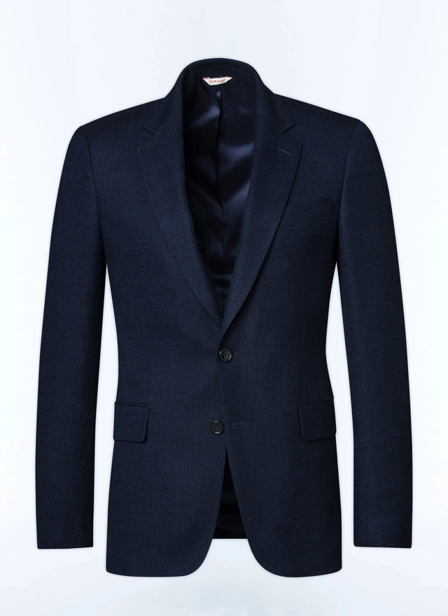 Veste bleu homme natté de laine vierge Fursac - V3AXEL-AV04-31