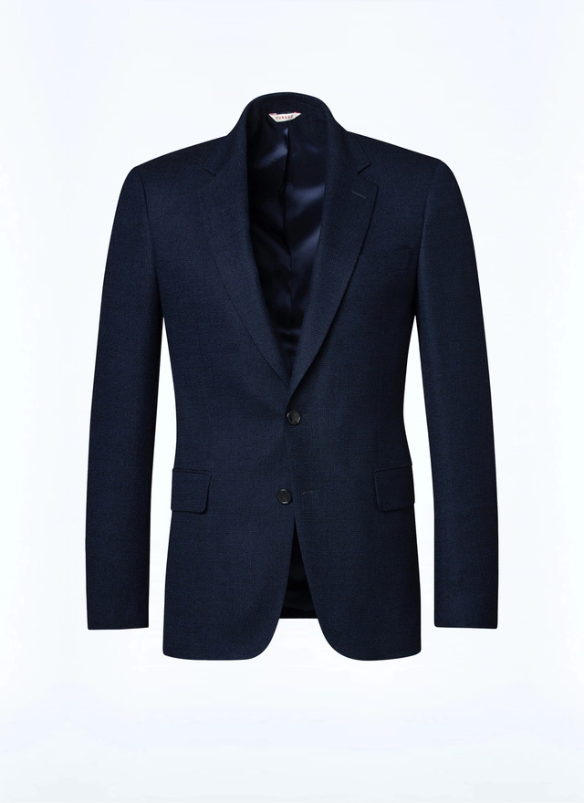 Veste bleu homme natté de laine vierge Fursac - V3AXEL-AV04-31