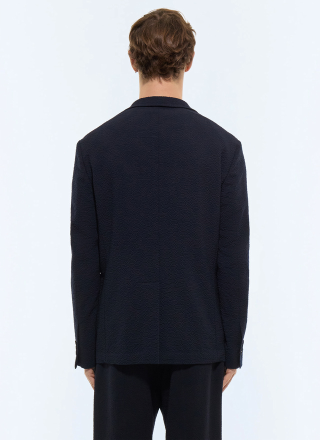 Veste homme seersucker de laine vierge certifiée effet crêpe Fursac - V3JADO-JX04-D030