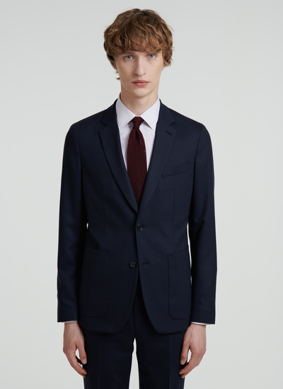Veste homme bleu marine laine vierge et élasthanne Fursac - V3VAFA-VC07-30