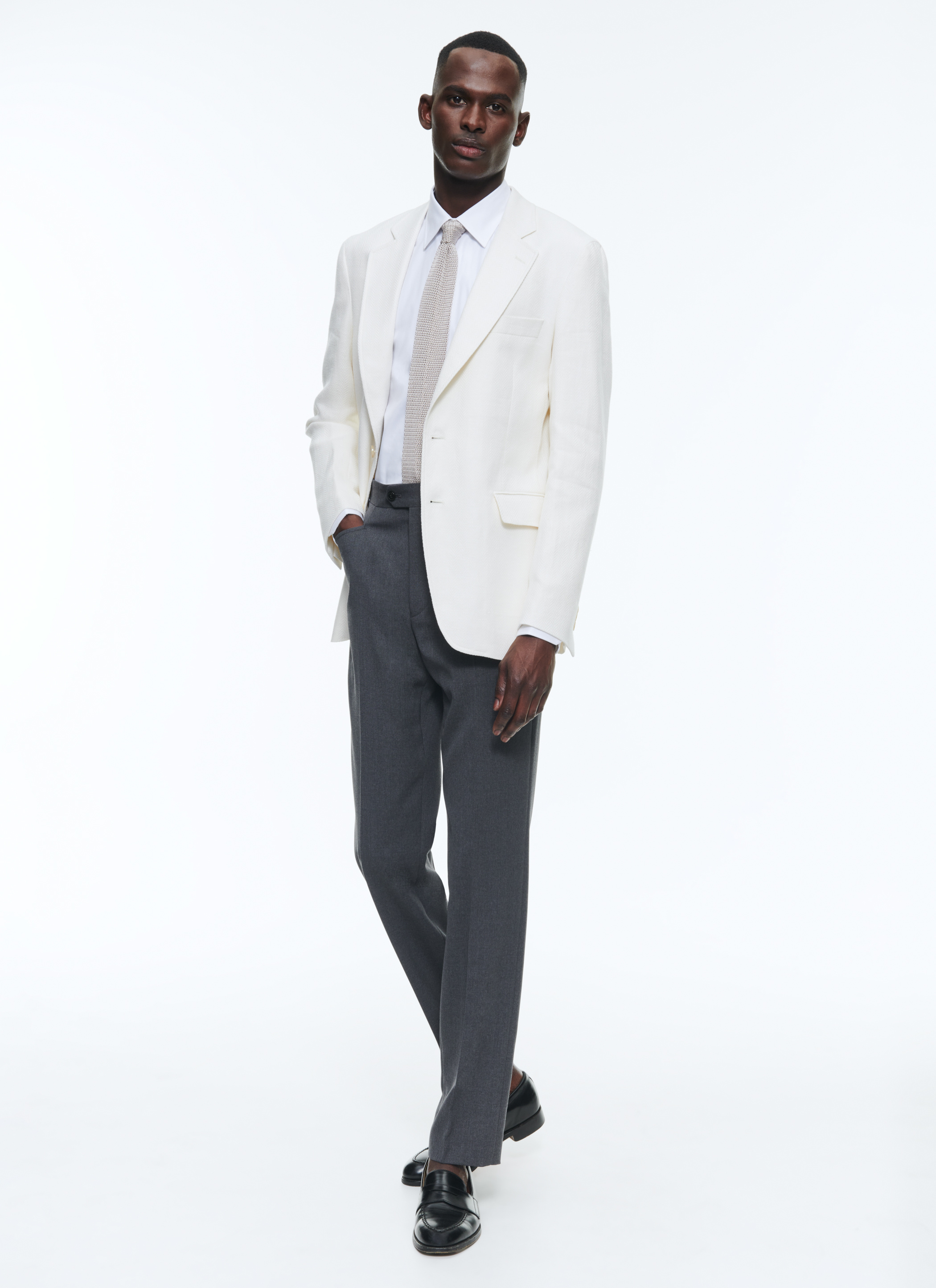 FURSAC - Veste à chevrons en lin et coton - Taille 52 - Homme
