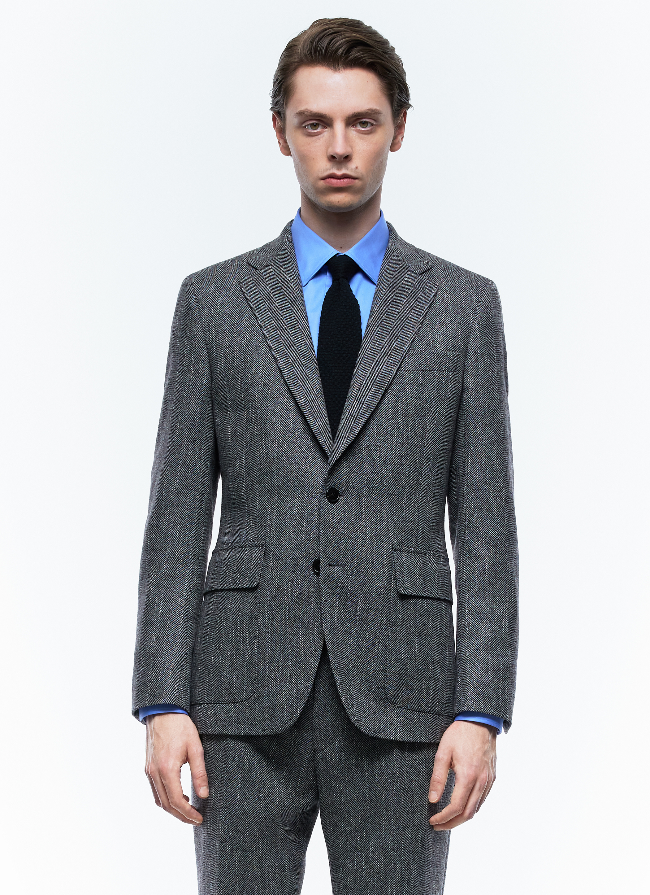 FURSAC - Veste ajustée en laine à chevrons - Taille 48 - Homme