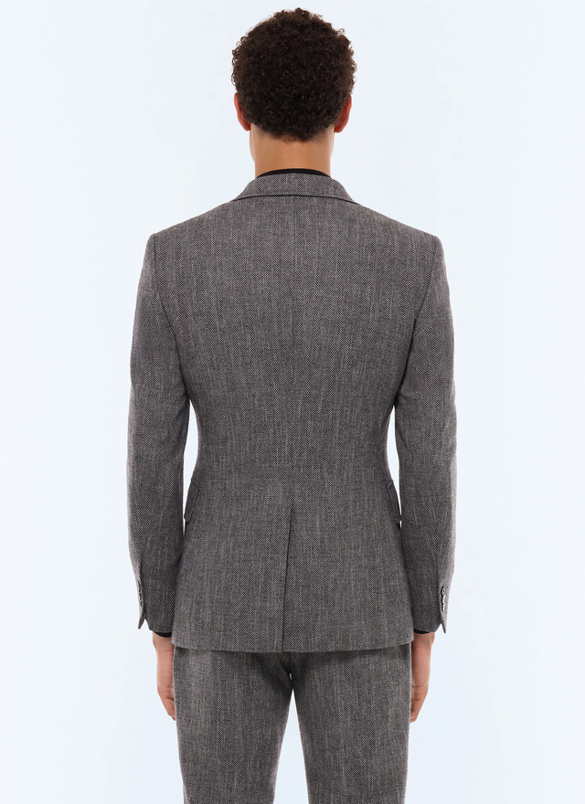 Veste homme laine vierge, coton et lin Fursac - V3GITO-CX40-B022
