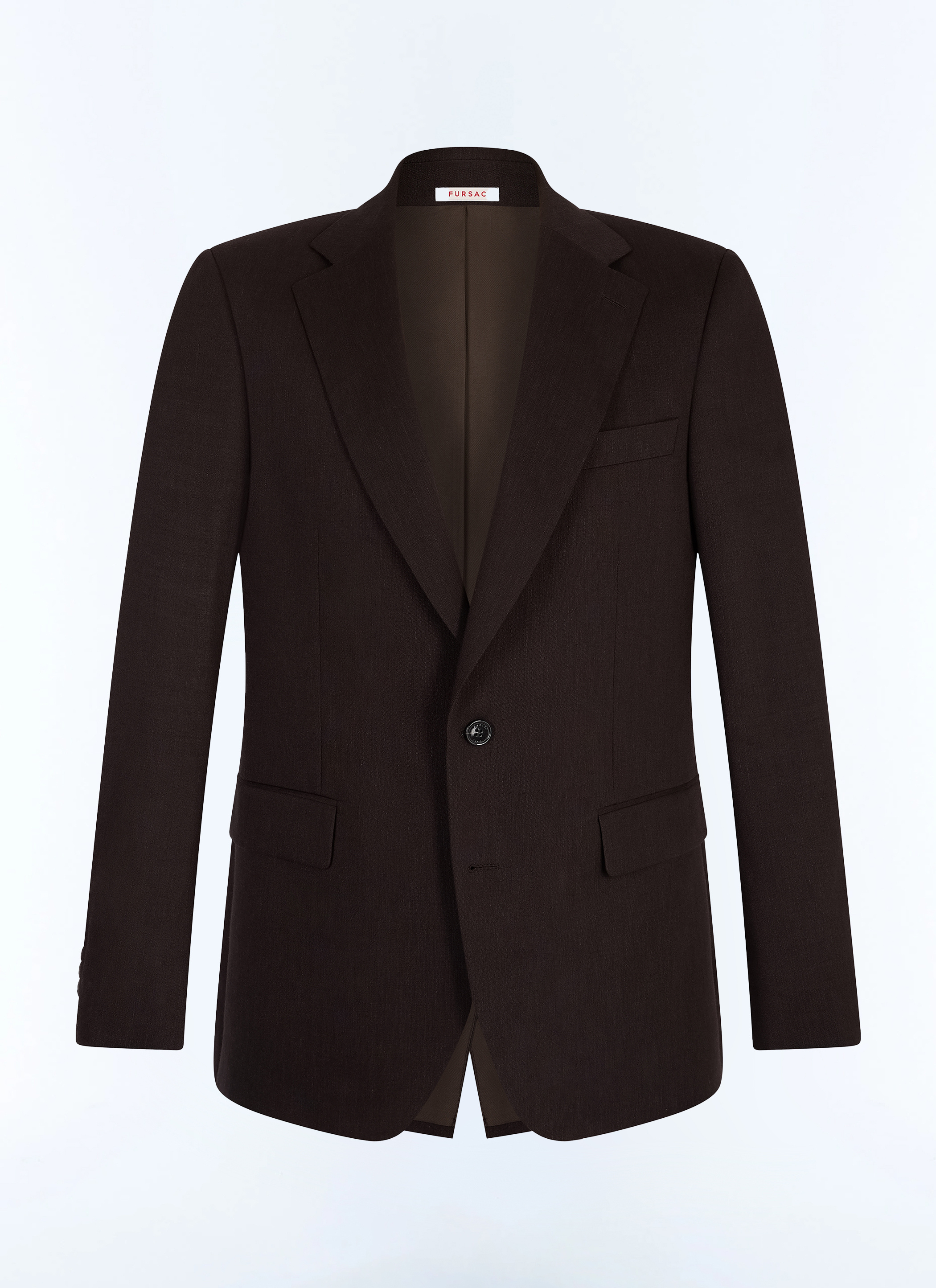 FURSAC - Veste ajustée en toile de lin et laine - Homme - Taille 44 - Brun