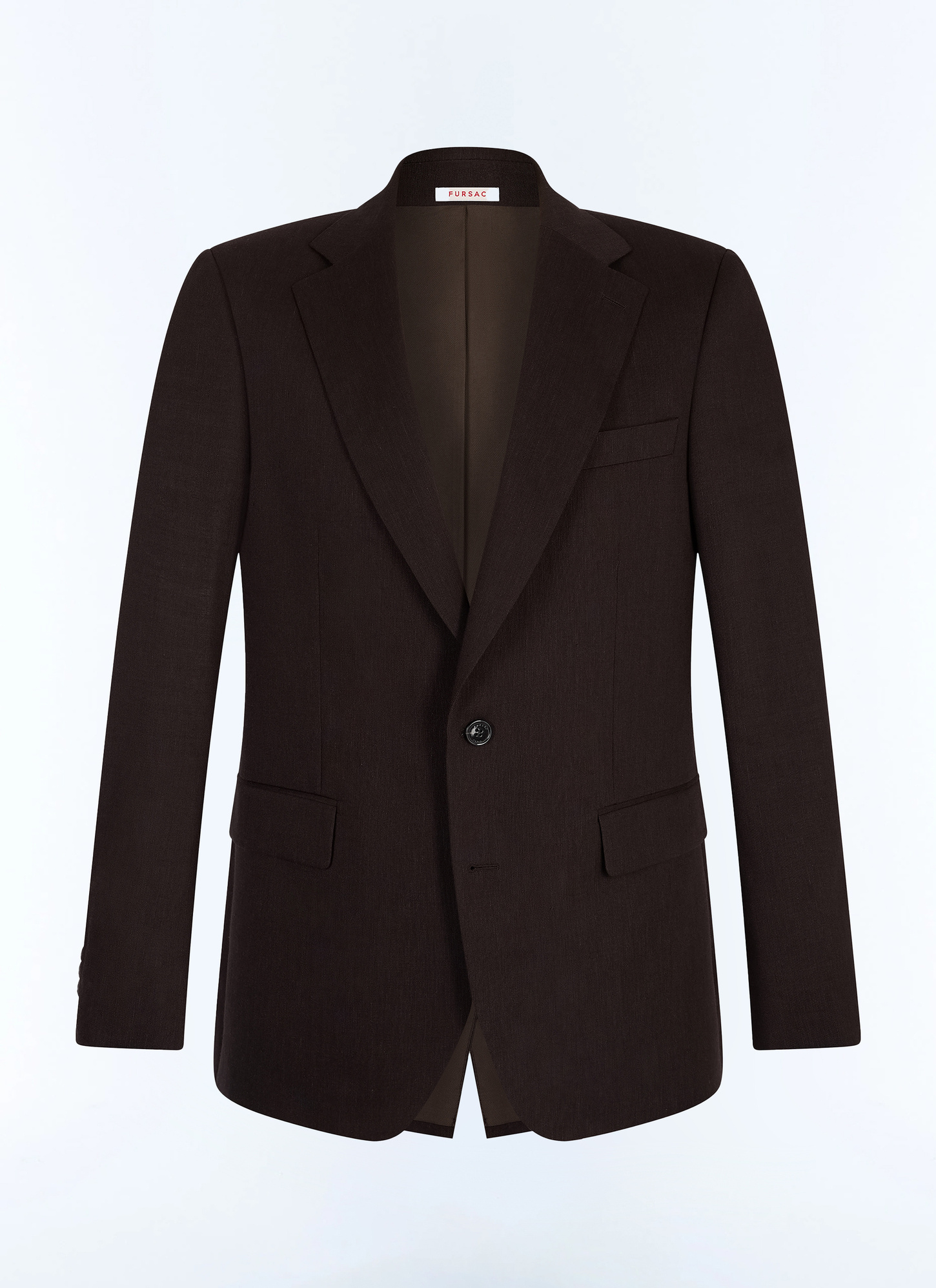 Veste brun homme toile de lin certifié et laine vierge Fursac - V3JADA-JX06-G018
