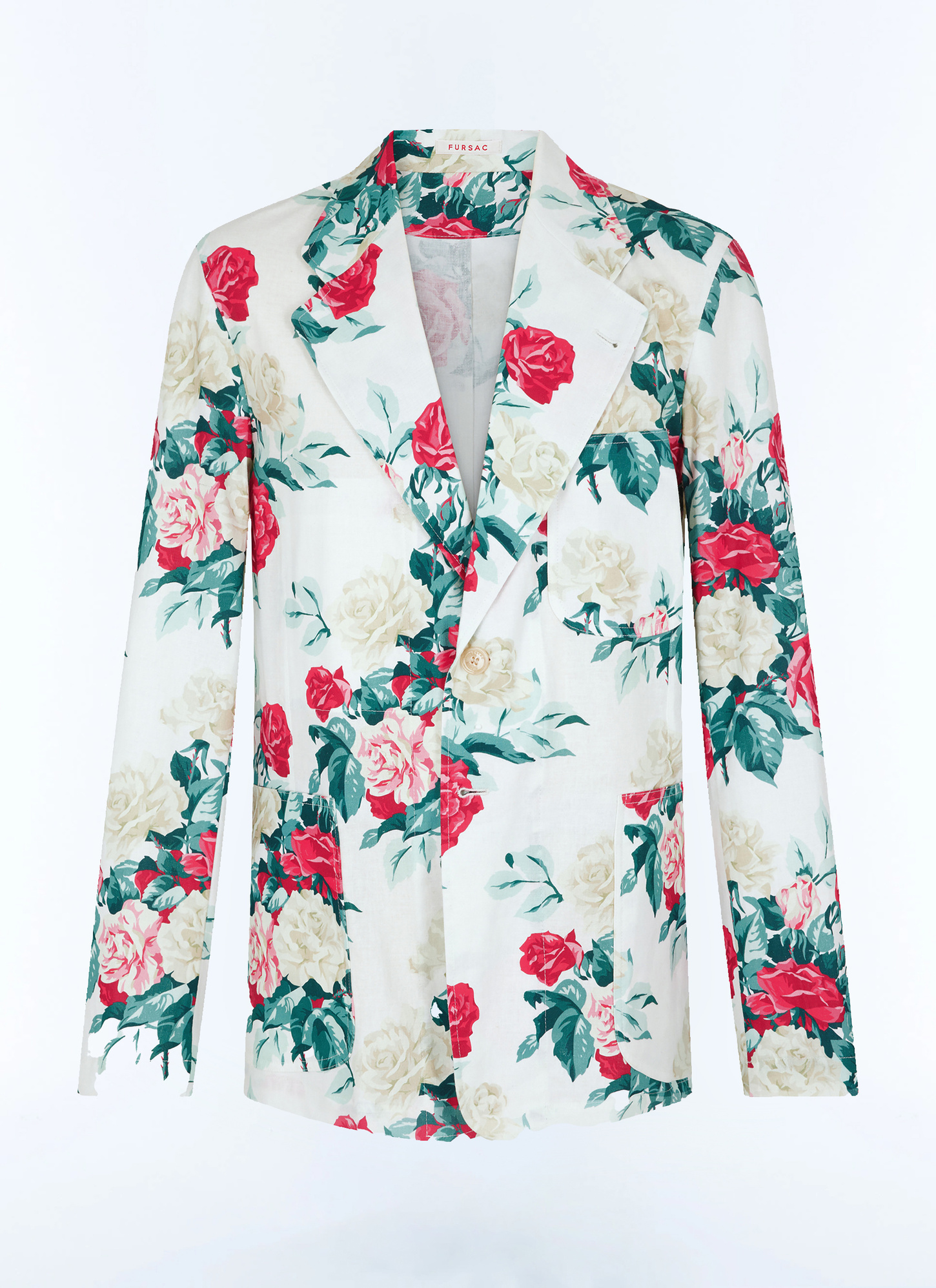 Veste rose homme toile de coton et lin Fursac - V3FANA-FX12-L001