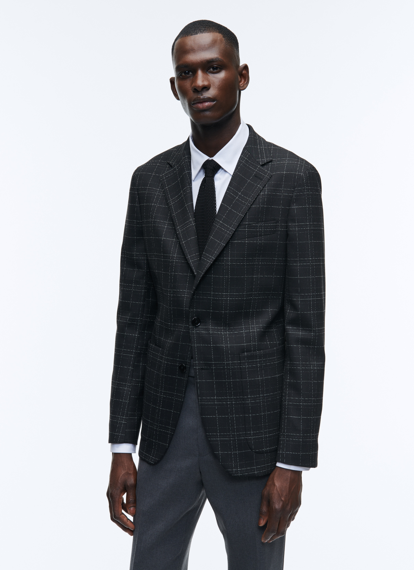 Veste homme noir laine vierge, polyester et élasthanne Fursac - V3ATAL-AV34-20