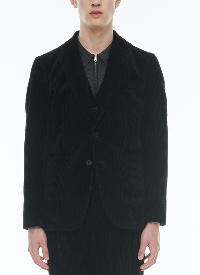 Veste homme noir velours côtelé Fursac - V3CAMS-CX47-B020