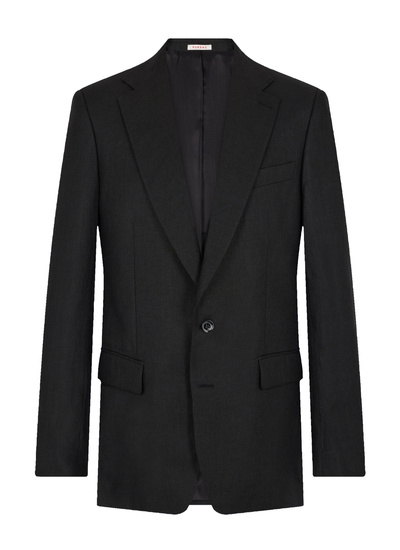 Veste noir homme toile de lin certifié Fursac - V3FEDO-FX13-B020