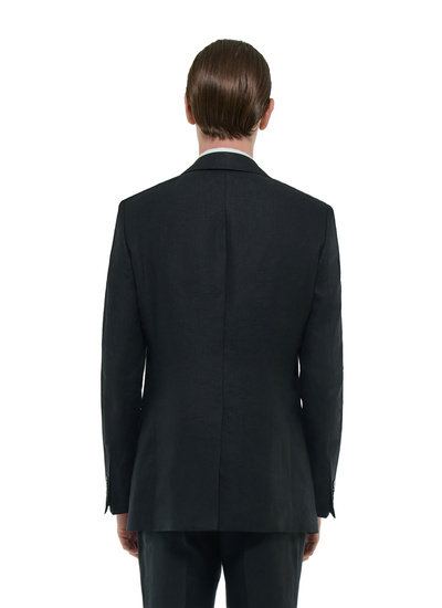Veste noir homme toile de lin certifié Fursac - V3FEDO-FX13-B020