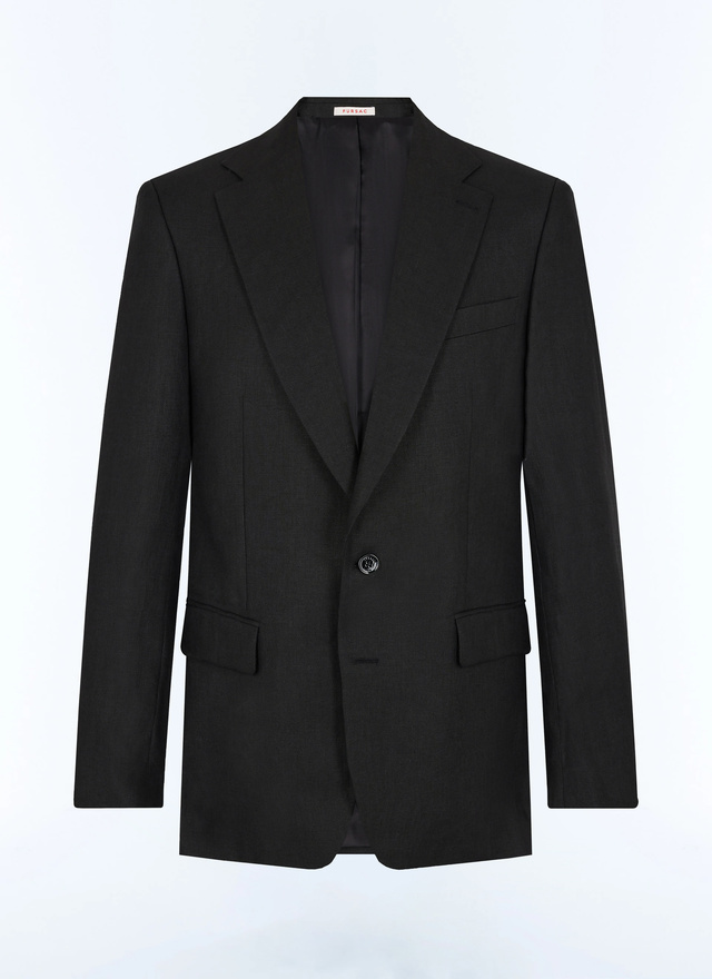 Veste noir homme toile de lin certifié Fursac - V3FEDO-FX13-B020