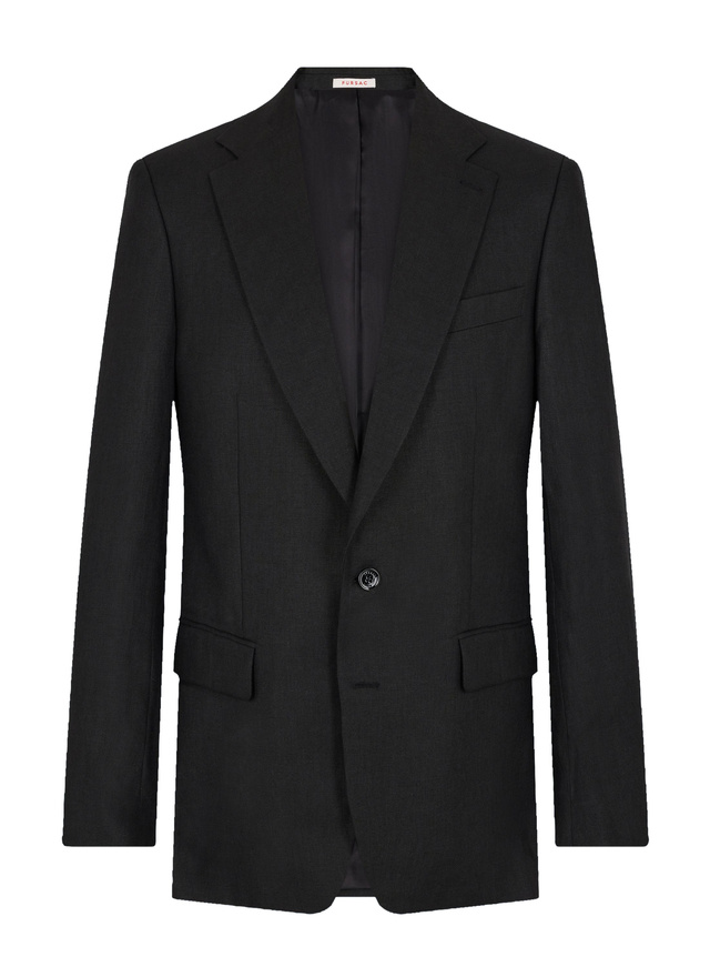 Veste homme noir toile de lin certifié Fursac - V3FEDO-FX13-B020