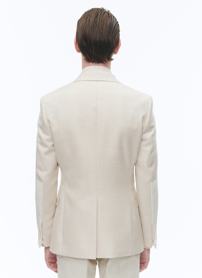 Veste beige homme laine vierge et suédine de coton Fursac - V3CILA-CV09-A004