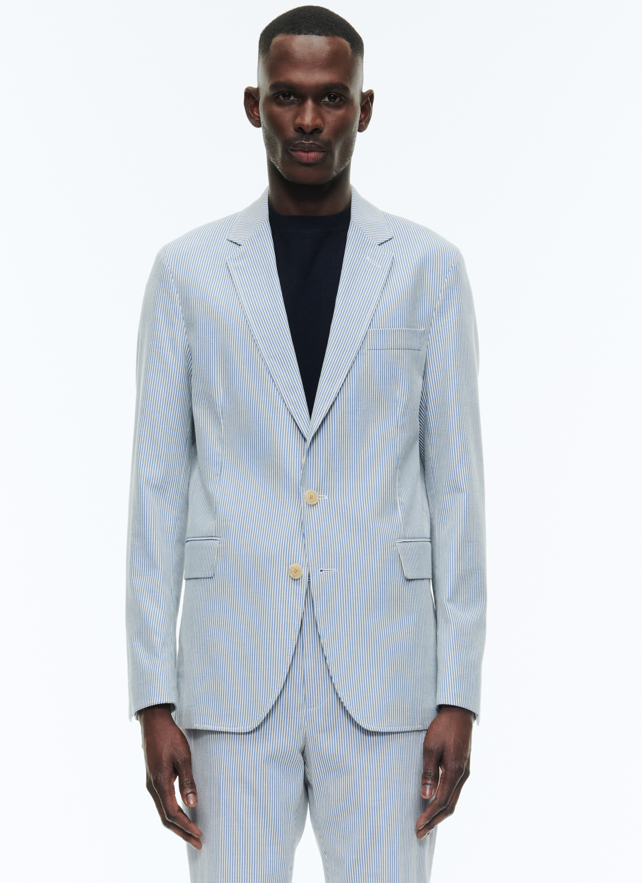 FURSAC - Veste droite en coton à rayures - Taille 50 - Homme