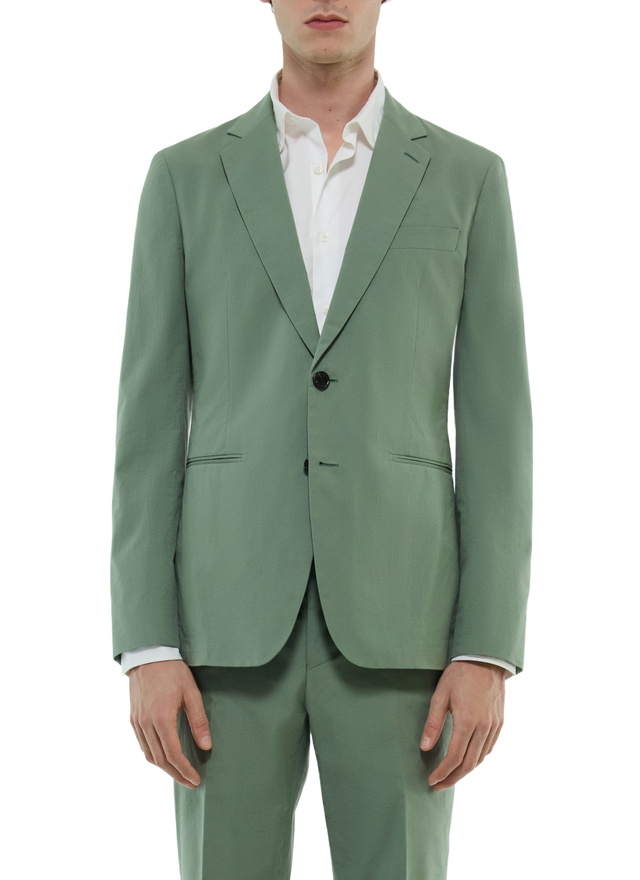Veste homme vert sauge toile de coton biologique Fursac - V3FAFO-FX14-H006