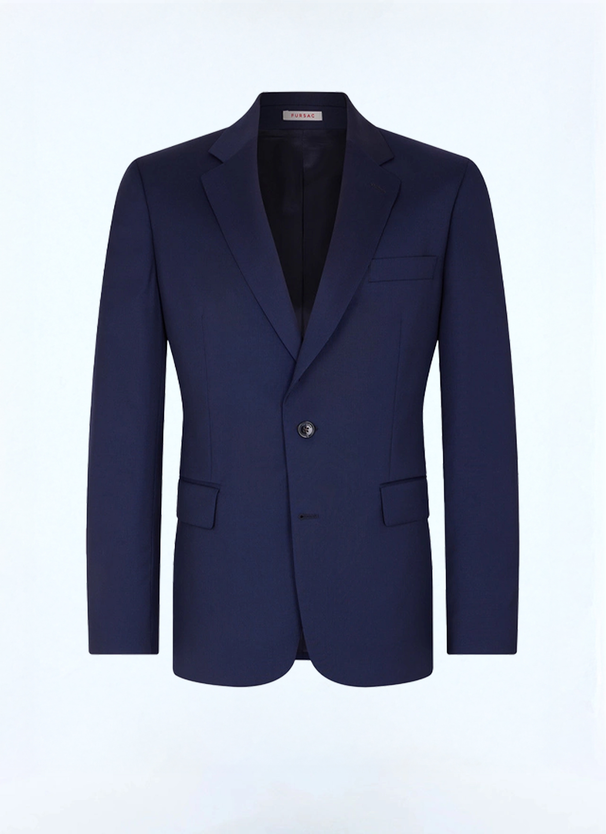 FURSAC - Veste de costume en serge de laine - Homme - Taille 52 - Bleu - Coupe Ajustée