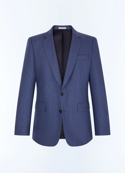 Veste bleu homme flanelle de laine certifiée Fursac - V3FOXA-EC29-D012