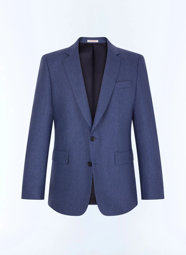 Veste bleu homme flanelle de laine certifiée Fursac - V3FOXA-EC29-D012