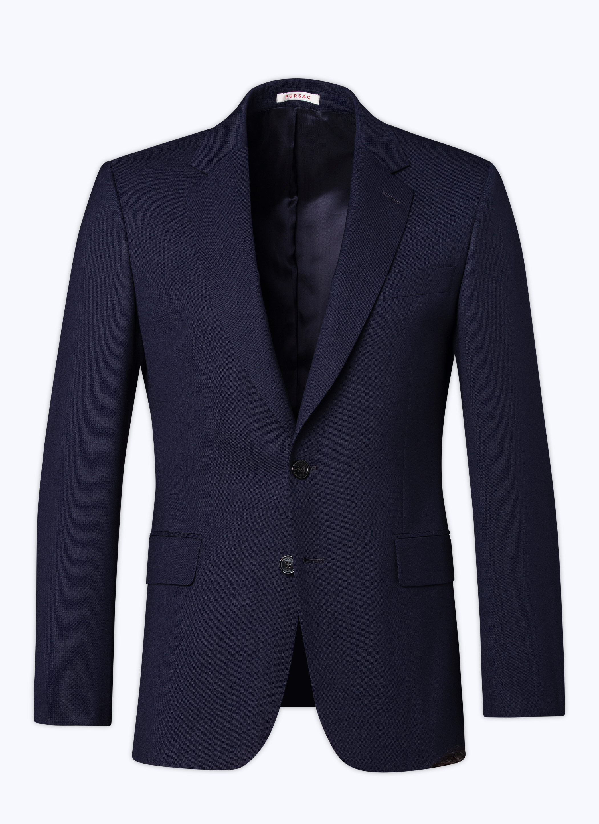 FURSAC - Veste en toile de laine bleu marine - Homme - Taille 56 - Bleu - Coupe Ajustée
