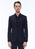 Veste en toile de laine bleu marine - V3AXUN-BC51-31