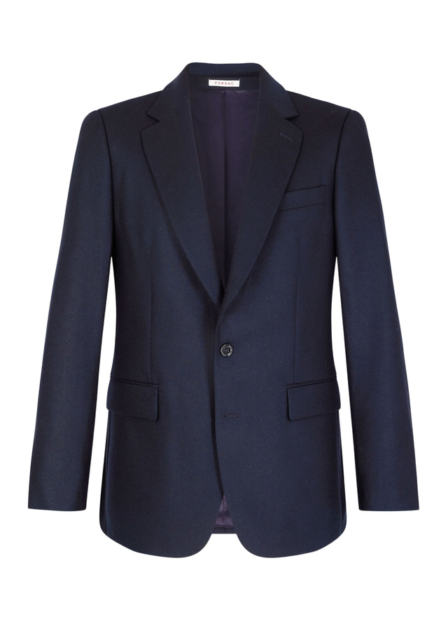 Veste bleu homme flanelle de laine vierge certifiée Fursac - V3EXUN-EC29-D030
