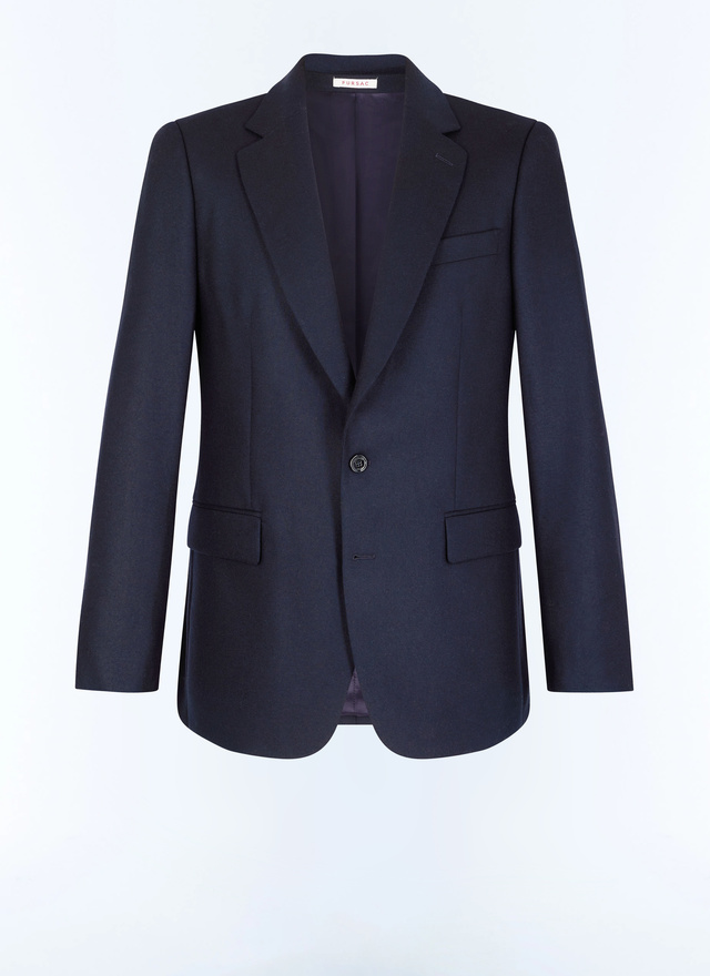 Veste bleu homme flanelle de laine vierge certifiée Fursac - V3EXUN-EC29-D030