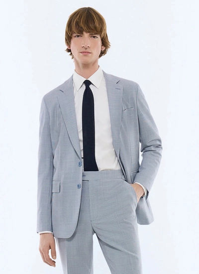 Veste homme bleu serge de laine vierge et élasthanne Fursac - V3DOLY-DC29-D003