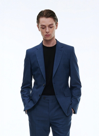 Veste homme bleu moyen laine vierge Fursac - V3AXUN-BC04-34