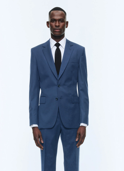 Veste homme bleu saphir laine vierge Fursac - V3AXUN-F502-35