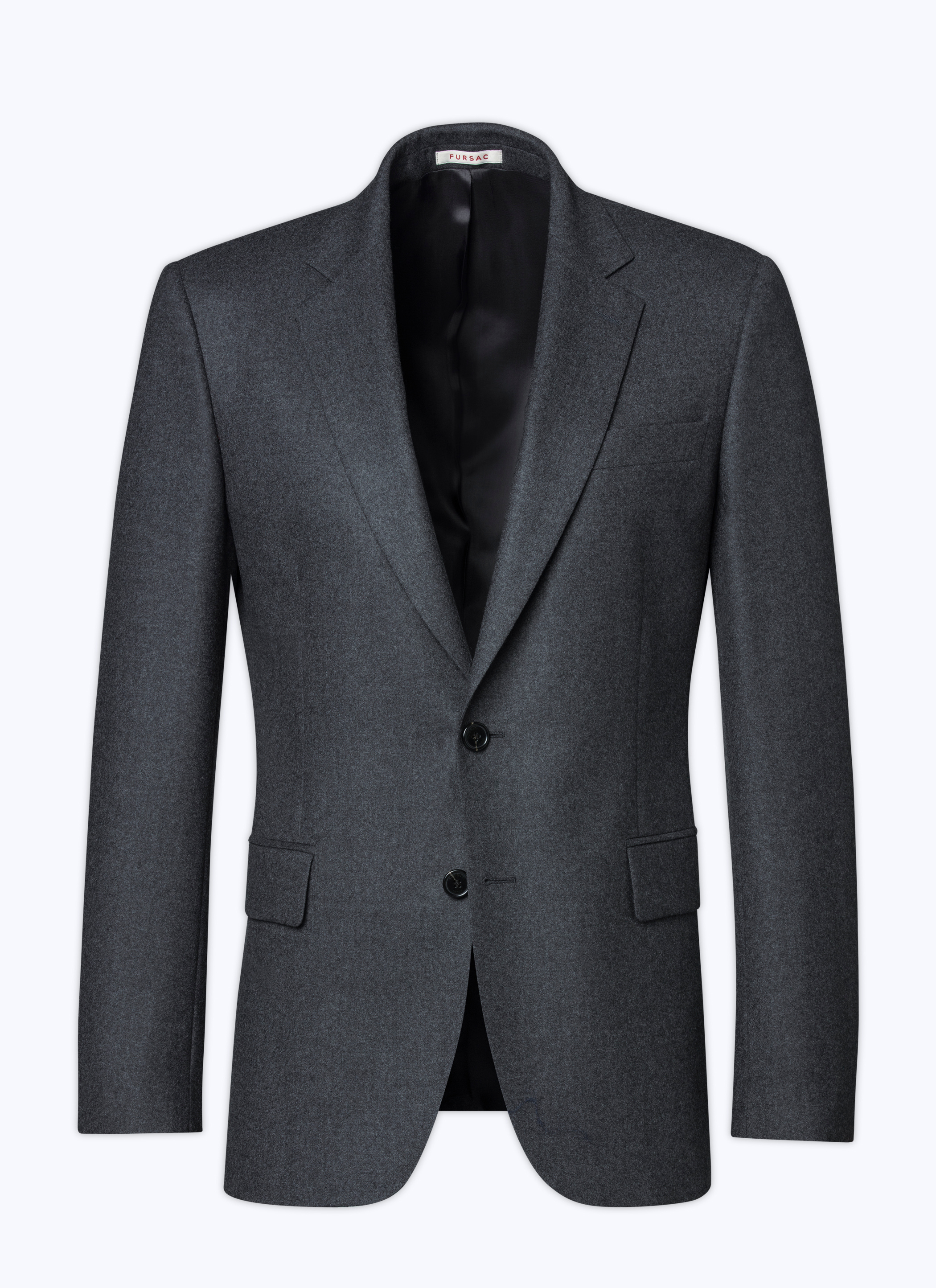 FURSAC - Veste en flanelle de laine - Homme - Taille 50 - Gris - Coupe Ajustée