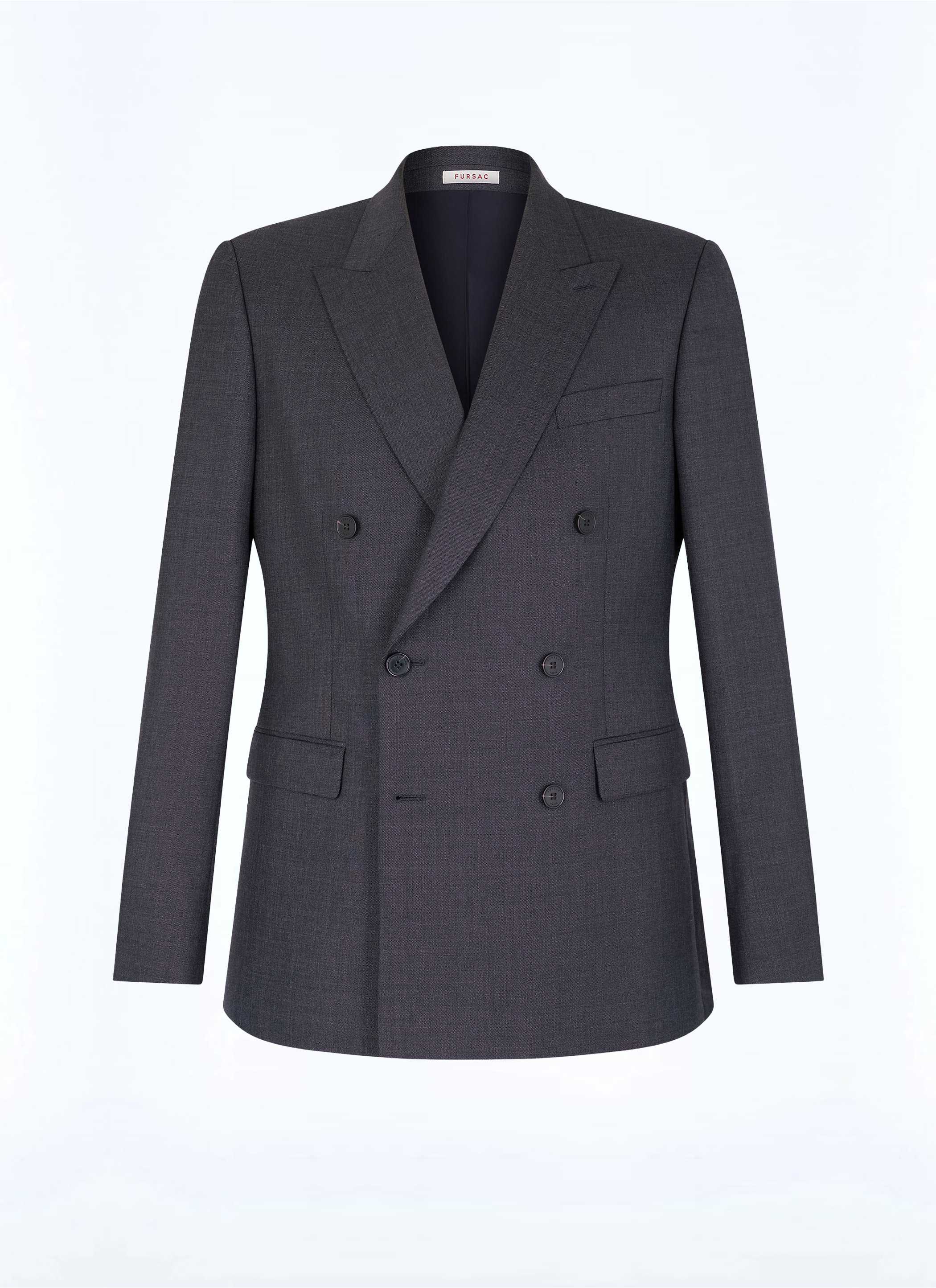 FURSAC - Veste de costume croisée laine fil à fil - Homme - Taille 56 - Gris