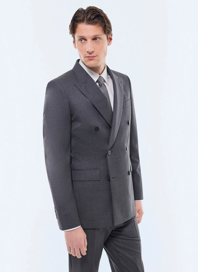 Veste homme gris anthracite laine vierge fil à fil Fursac - V3FOCA-CC64-B029