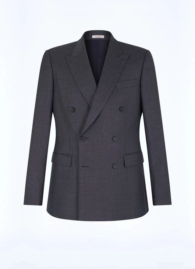 Veste gris homme laine vierge fil à fil Fursac - V3FOCA-CC64-B029
