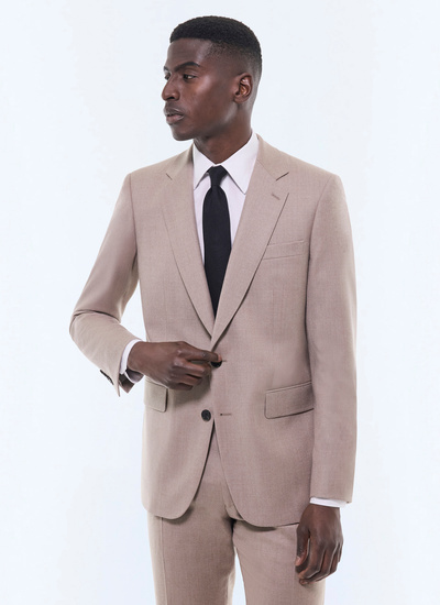 Veste homme marron taupe flanelle de laine vierge certifiée Fursac - V3FOXA-GC17-A008