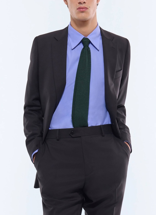Veste homme noir toile de laine vierge certifiée Fursac - V3FOXA-GC40-B020