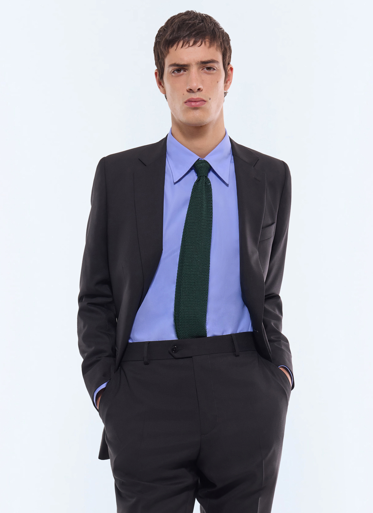 Veste homme noir toile de laine vierge certifiée Fursac - V3FOXA-GC40-B020