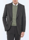 Veste de costume ajustée en flanelle - V3FEXU-EC29-H011