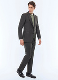Veste de costume ajustée en flannelle - V3FEXU-EC29-H011