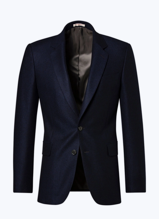 Veste bleu homme natté de cachemire Fursac - V3AXEL-MV23-31