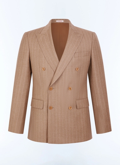 Veste Worker blanc homme tissu principal: 100% laine viergedessous col: 80% polyester, 20% viscosedoublure corps: 100% viscosedoublure manches: 57% viscose, 41% acétate, 2% cupro Fursac - V3FOCA-LC13-A011