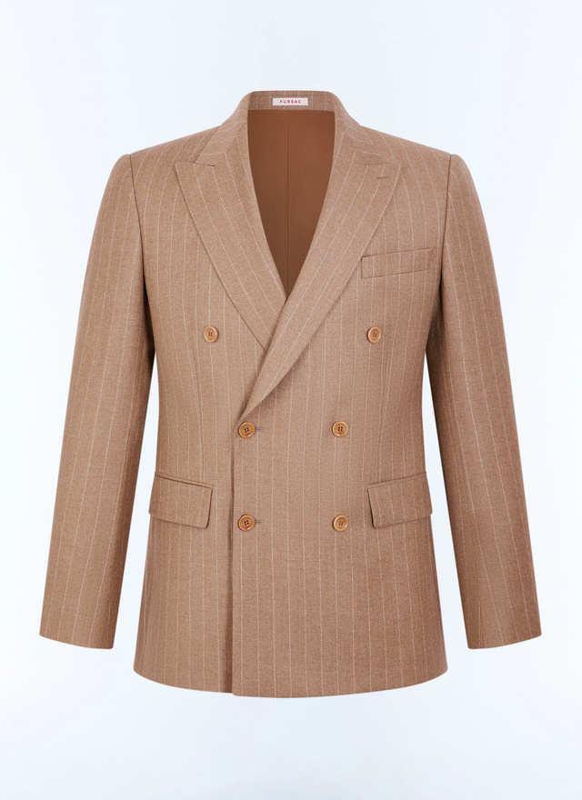 Veste Worker blanc homme tissu principal: 100% laine viergedessous col: 80% polyester, 20% viscosedoublure corps: 100% viscosedoublure manches: 57% viscose, 41% acétate, 2% cupro Fursac - V3FOCA-LC13-A011